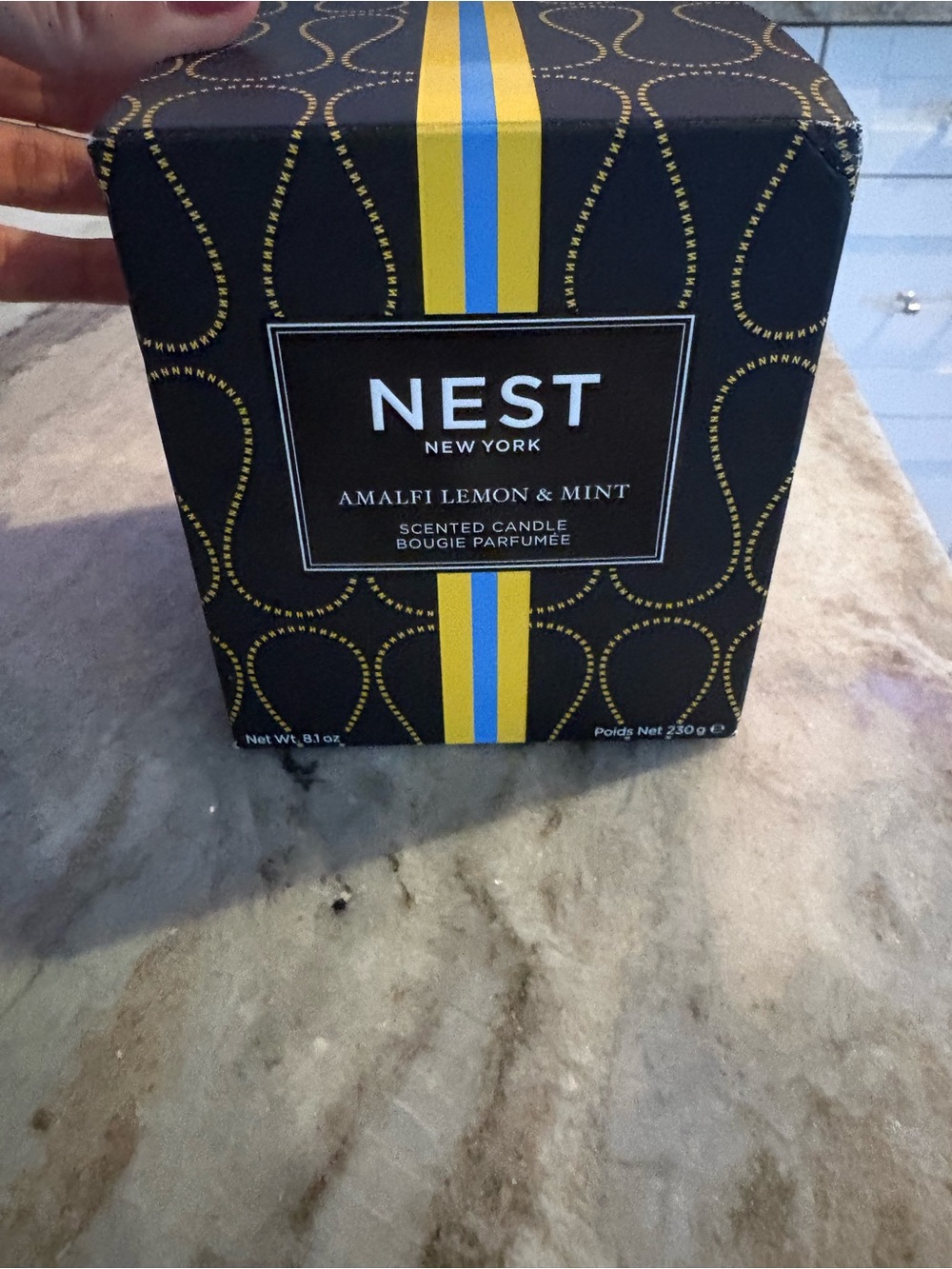 NEST Fragrances Amalfi Lemon & Mint Candle Box - Black, Yellow, Blue